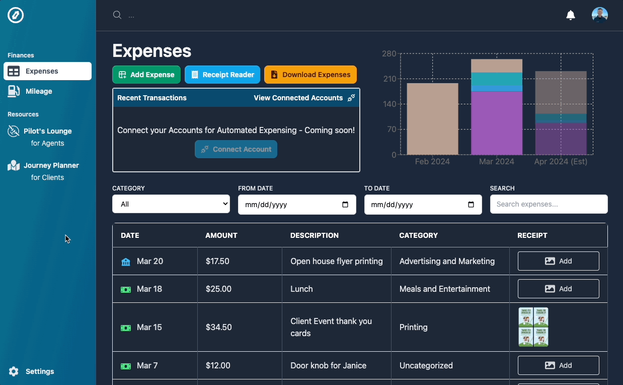 dashboard user interface preview